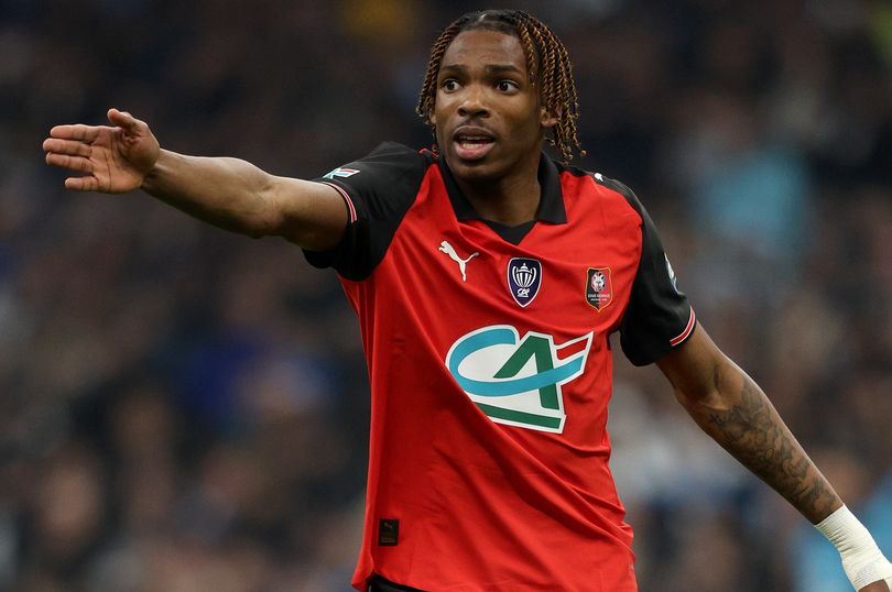 Jeremy Jacquet of Stade Rennais in action during French Cup match between Olympique de Marseille and Stade Rennais at Orange Velodrome on February 3, 2026 in Marseille, France