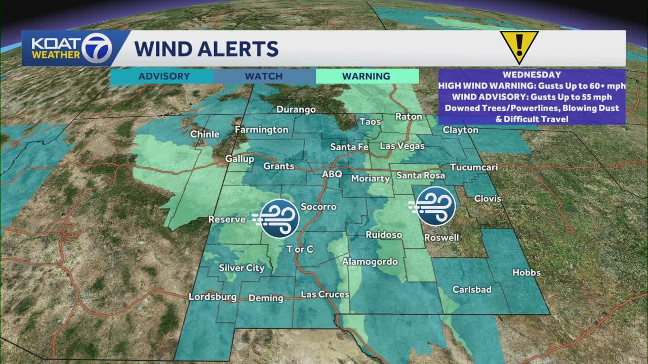 Strong winds expected across New Mexico Wednesday