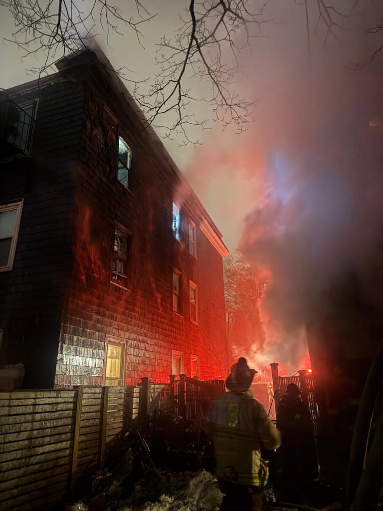 Ceiling collapses, Boston firefighters injured while battling raging ...