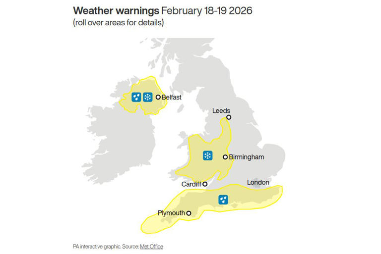 Rain and snow to cause midweek pain but warmer weather to come