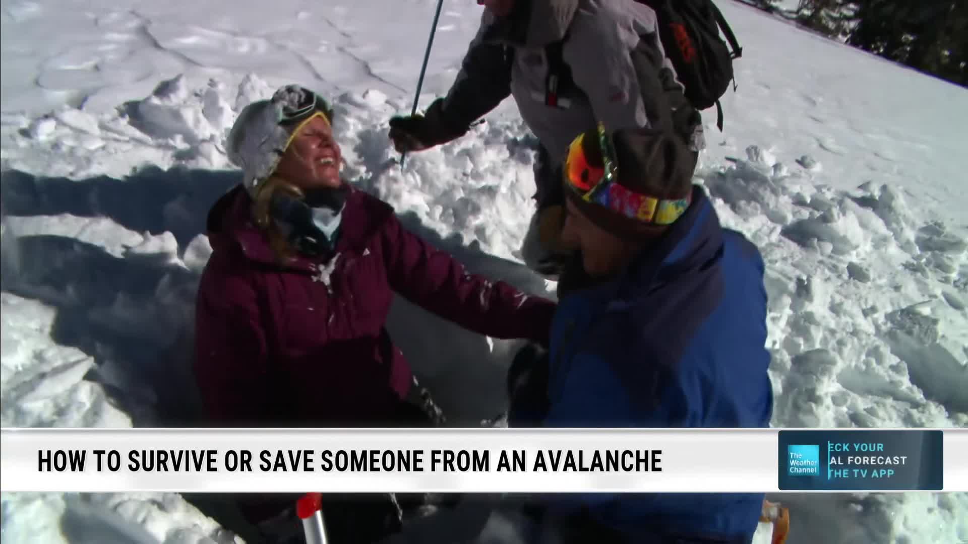 Watch Jim Cantore train for avalanche rescue
