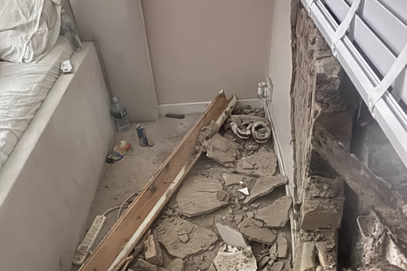 Nissan pickup truck crashes into house and flees scene as cops probe ...