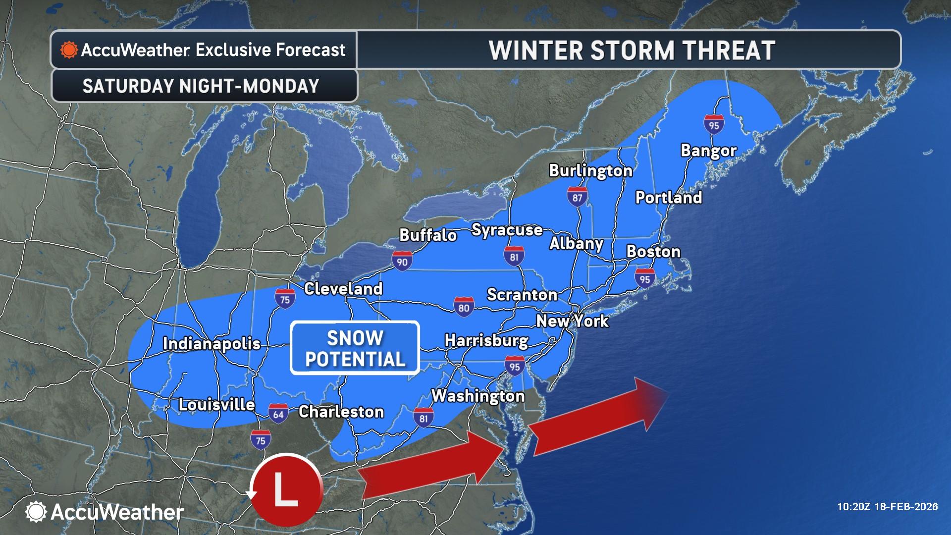 Snow storm weather forecast this weekend in Augusta County, Staunton
