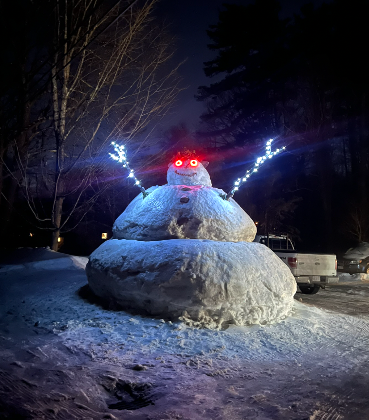 A father in Shirley built a 20-foot snowman for his daughter