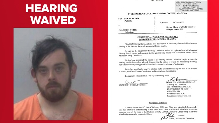 Cameron White waives preliminary hearing; motion to reduce bond denied