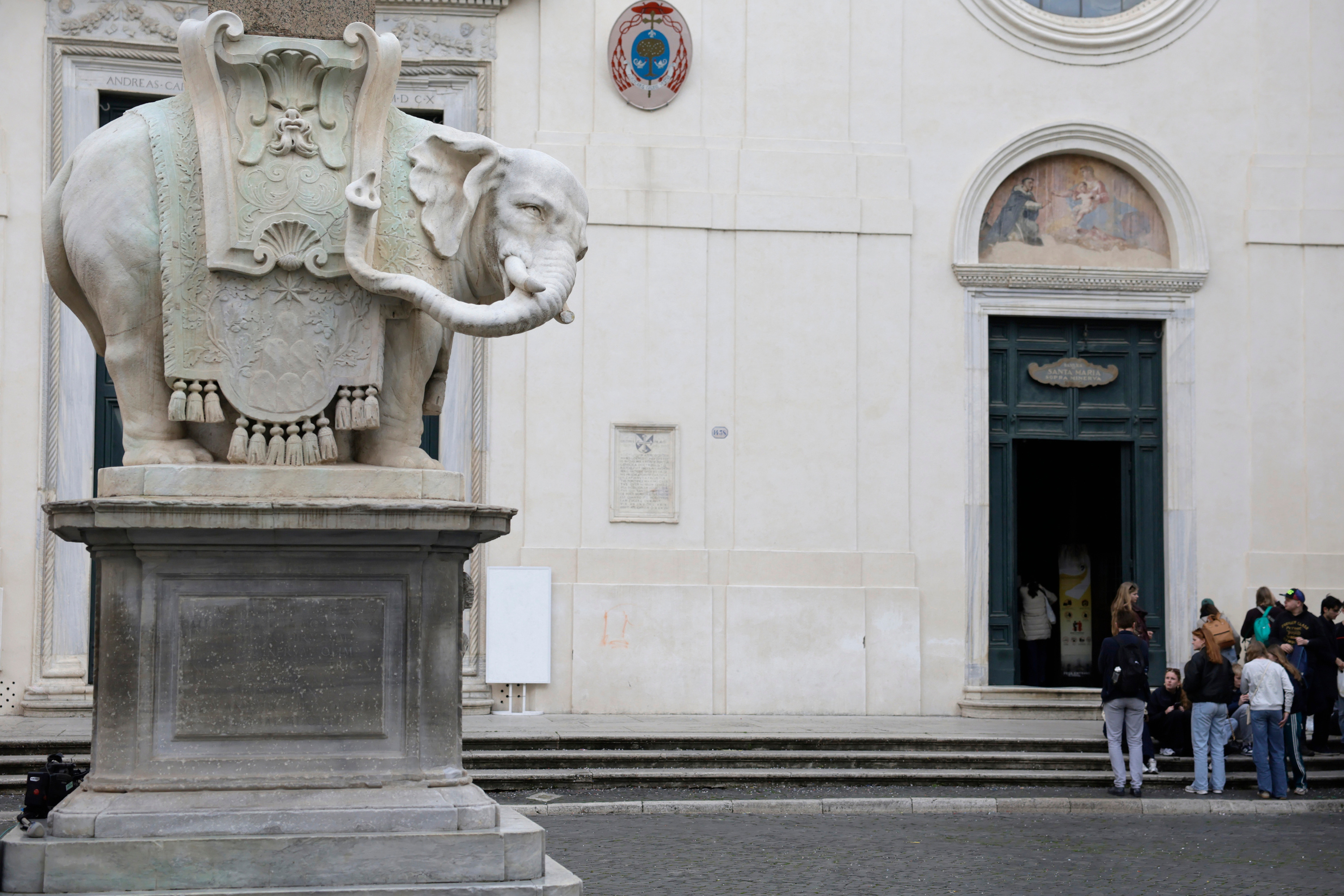 Rome’s Bernini elephant sculpture loses tip of its tusk – again