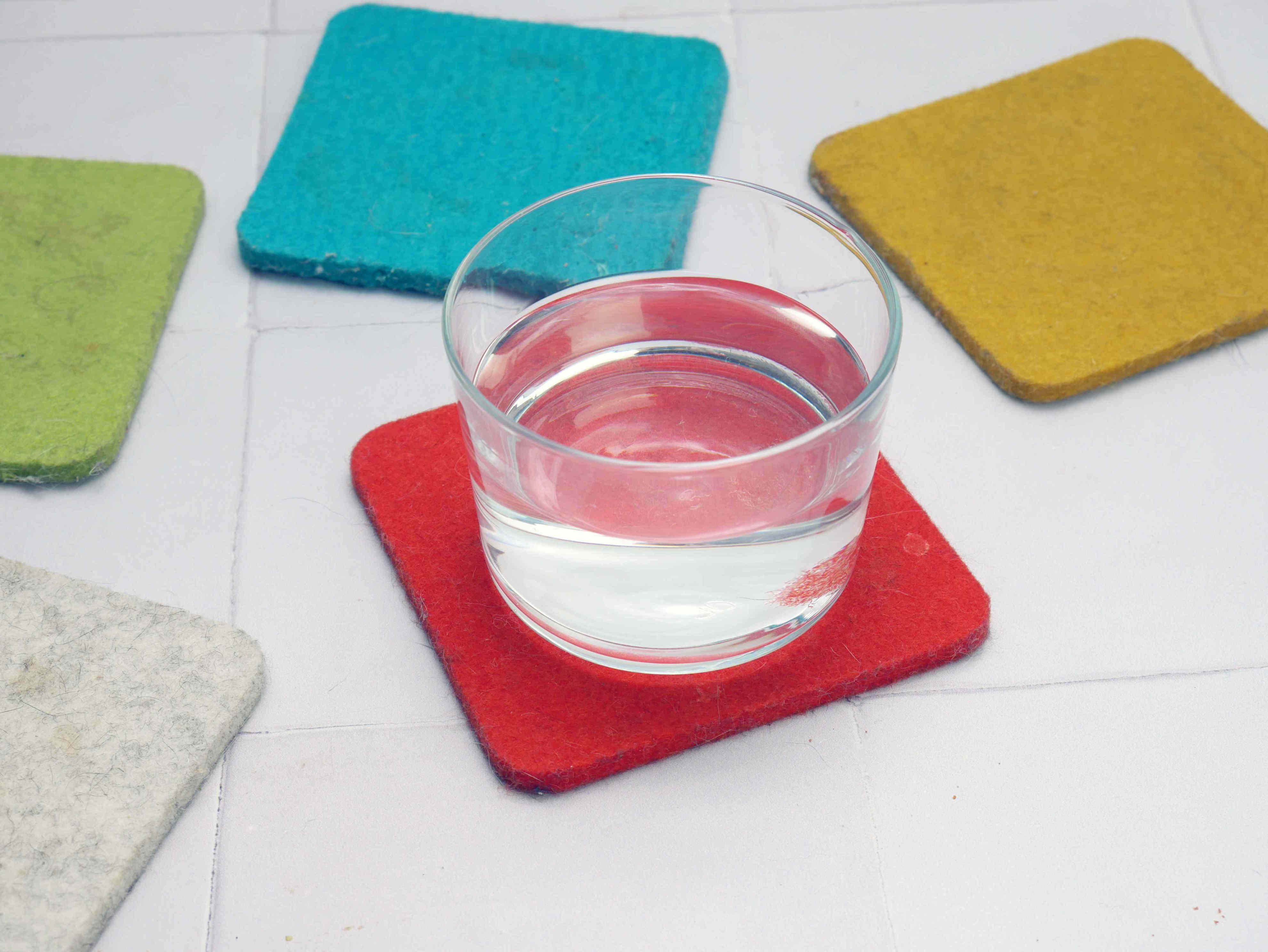 These wool coasters keep my tables stain-free—and they’re gorgeous too
