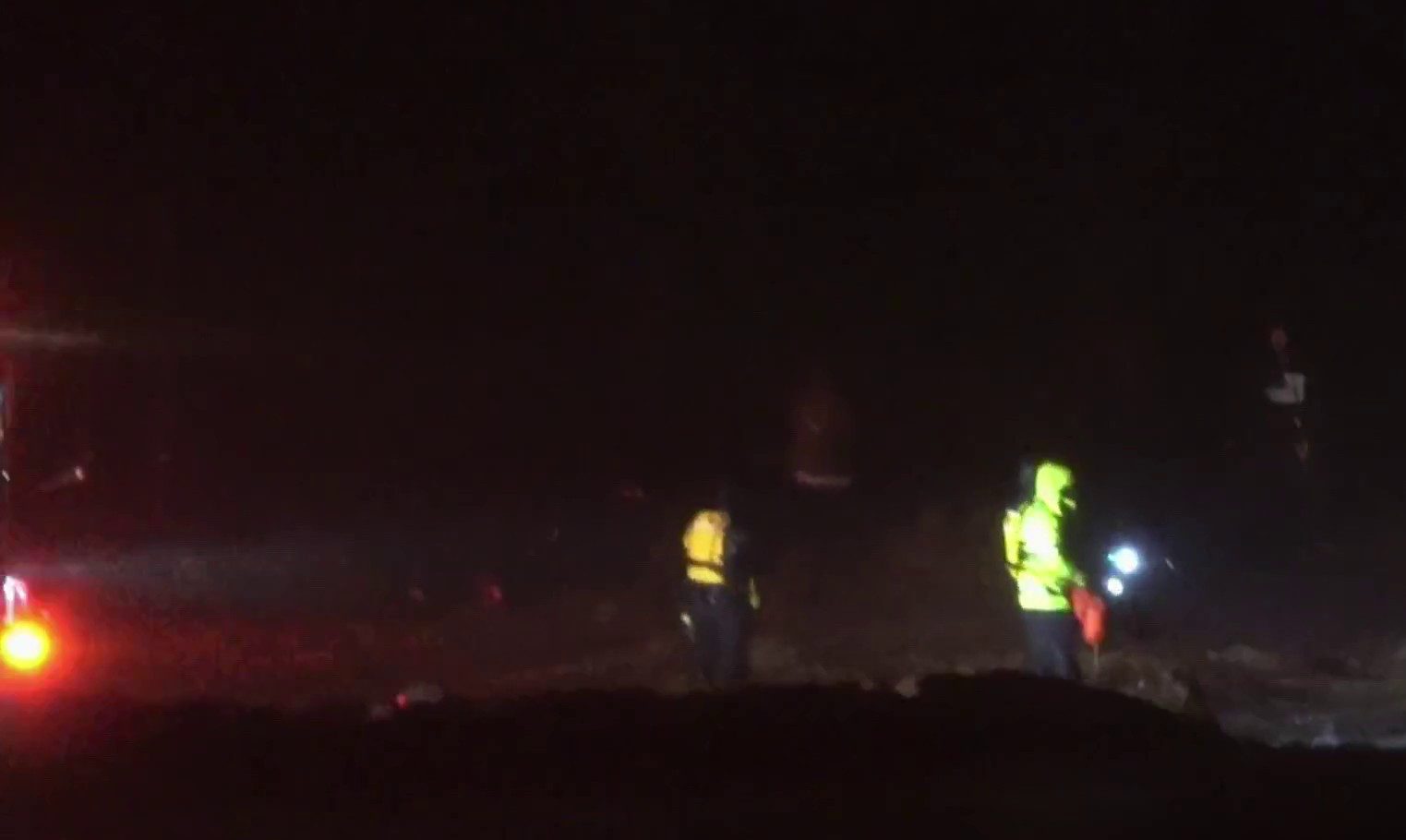 Driver swept away by rushing floodwaters in Devore