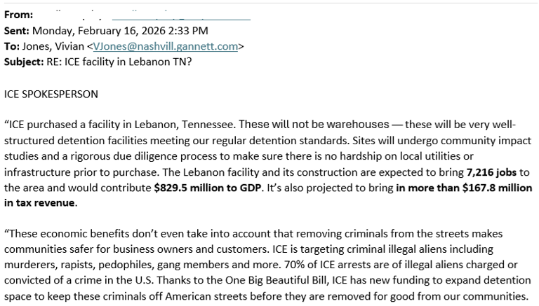 ICE says it did — then didn't — buy Lebanon detention facility
