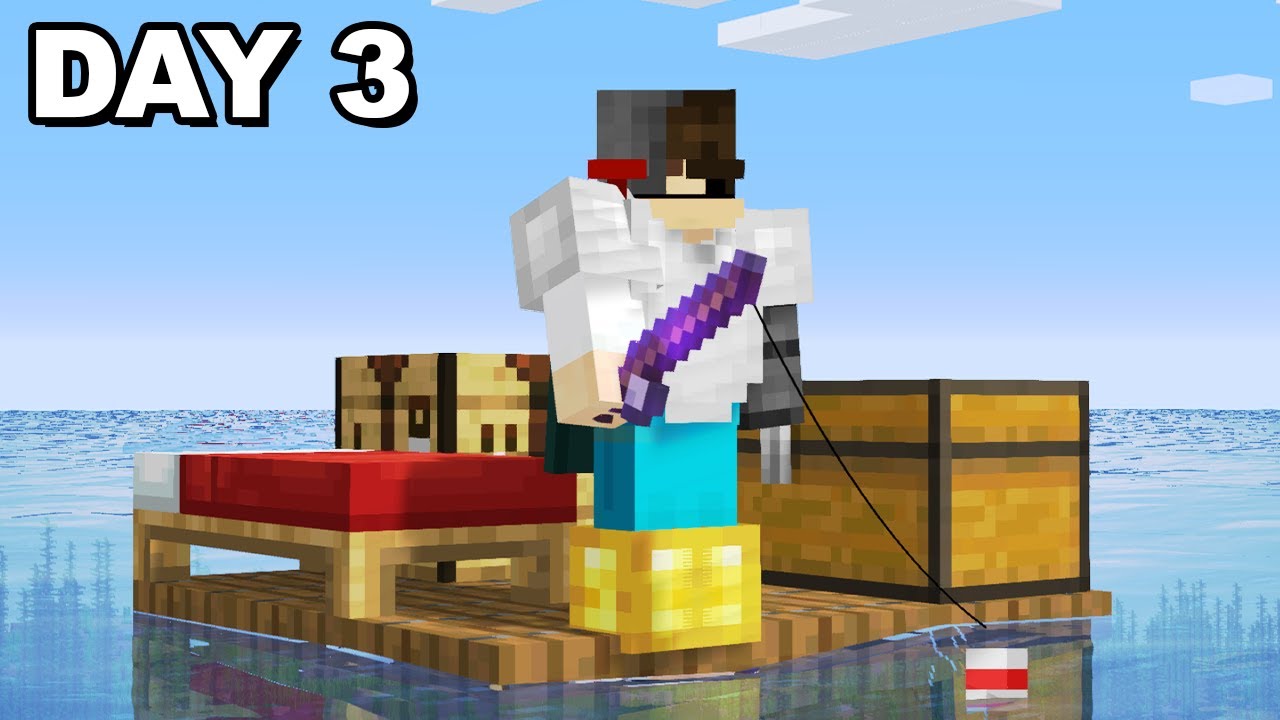 Surviving Minecraft stranded on a raft... Day 3