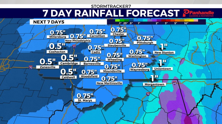 Periods of rain likely to end the work week