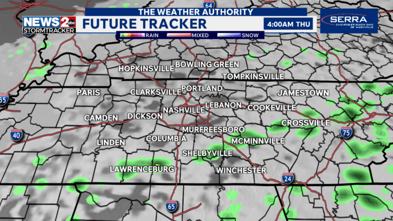 Isolated severe storms possible late Thursday in Middle TN
