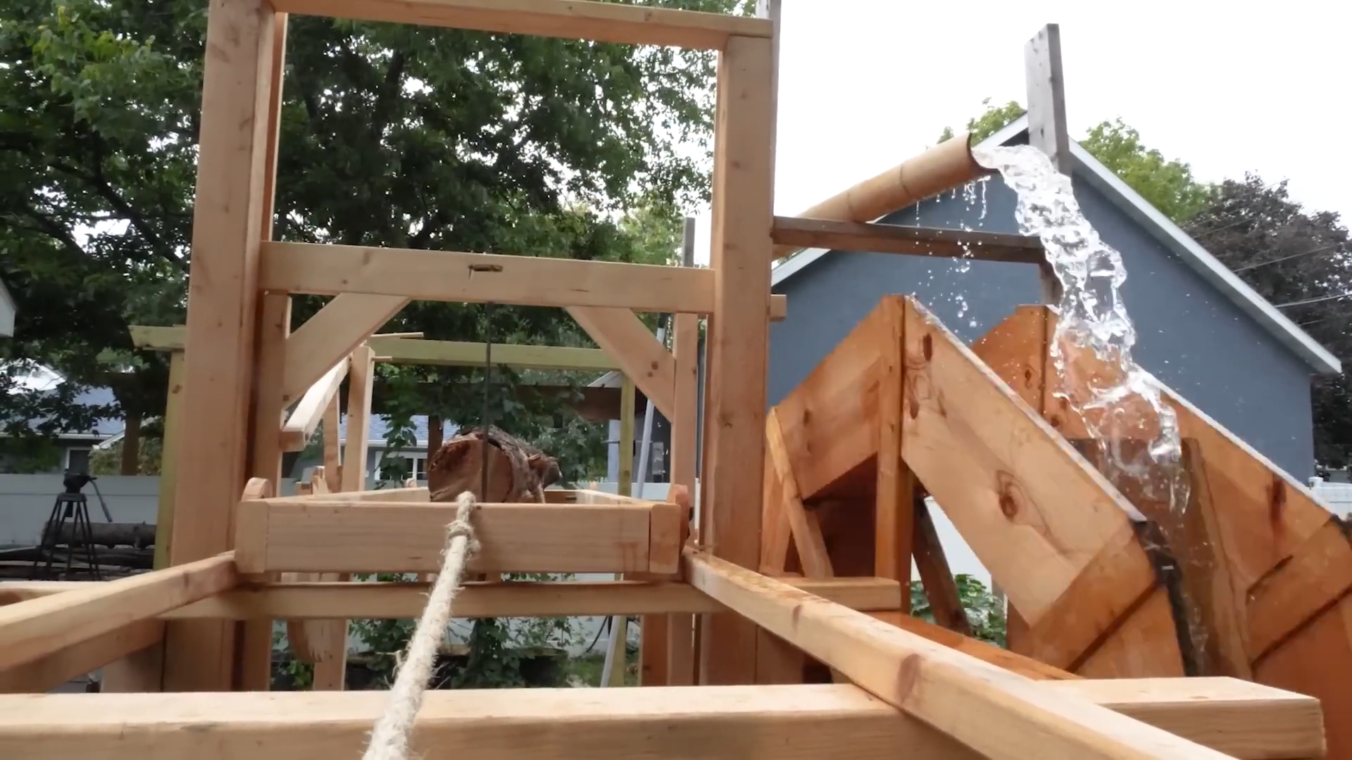 A water powered sawmill recreated from a da Vinci era design