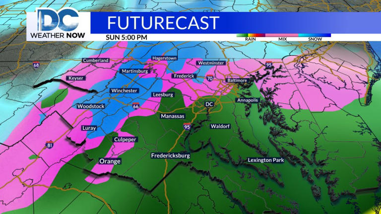 The potential for a wintry mix Sunday has to be watched