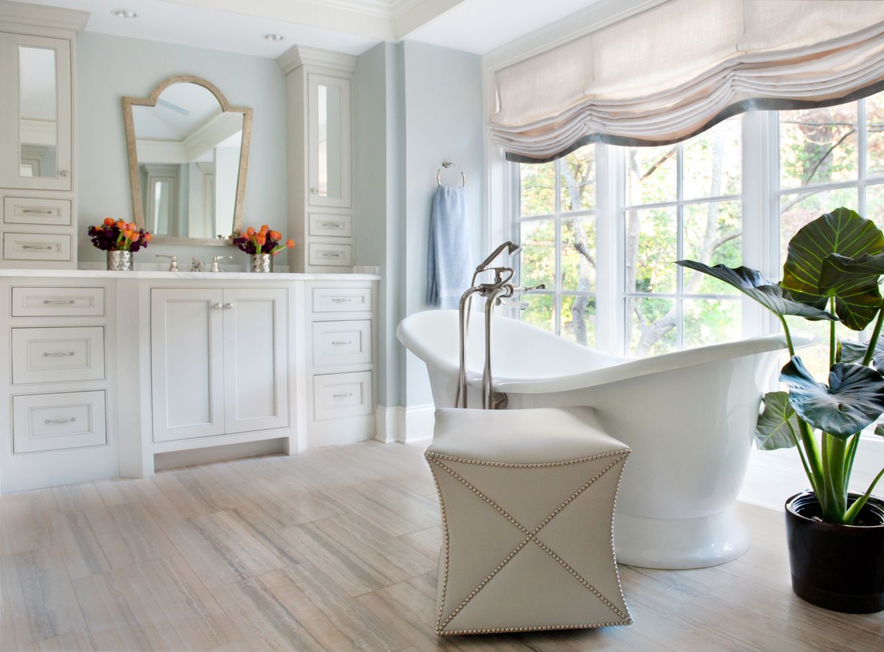 soft blue bathroom walls