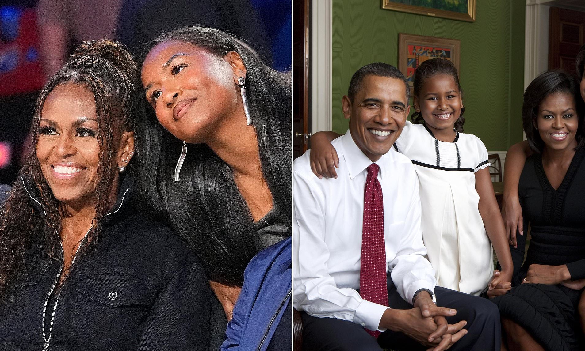 Sasha Obama debuts glamorous new look in rare outing alongside parents ...