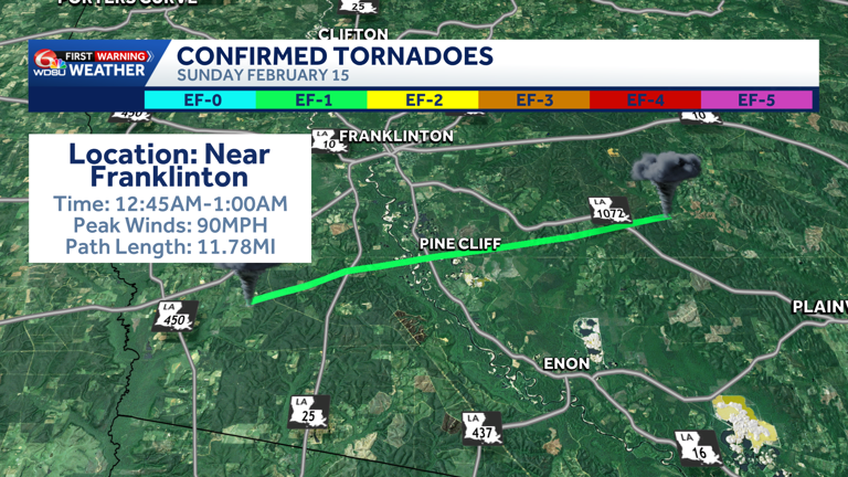 Four tornadoes confirmed Sunday morning