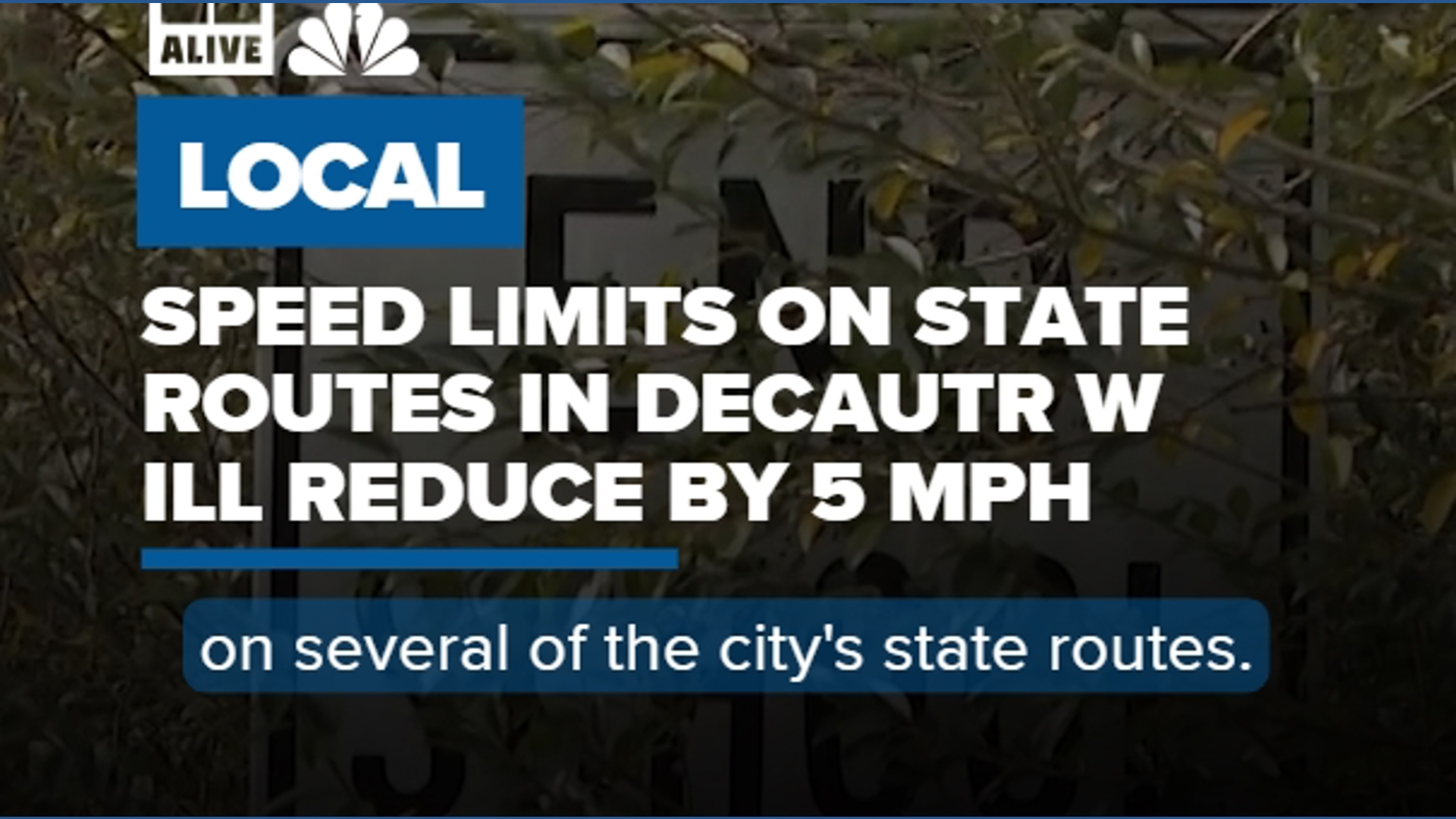 Speed limit will reduce on state routes throughout City of Decatur