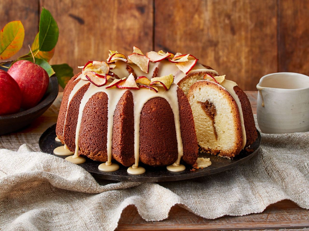 Apple Butter Pound Cake with Caramel Frosting