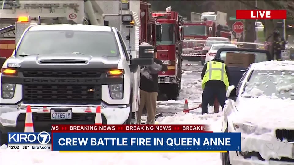 Video: Crews battle fire in Queen Anne