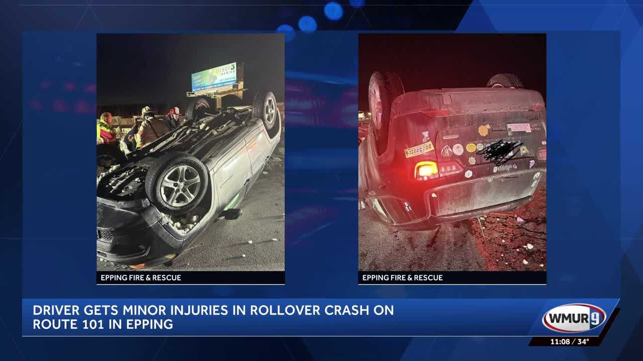 Driver suffers minor injuries in rollover crash on Route 101 in Epping