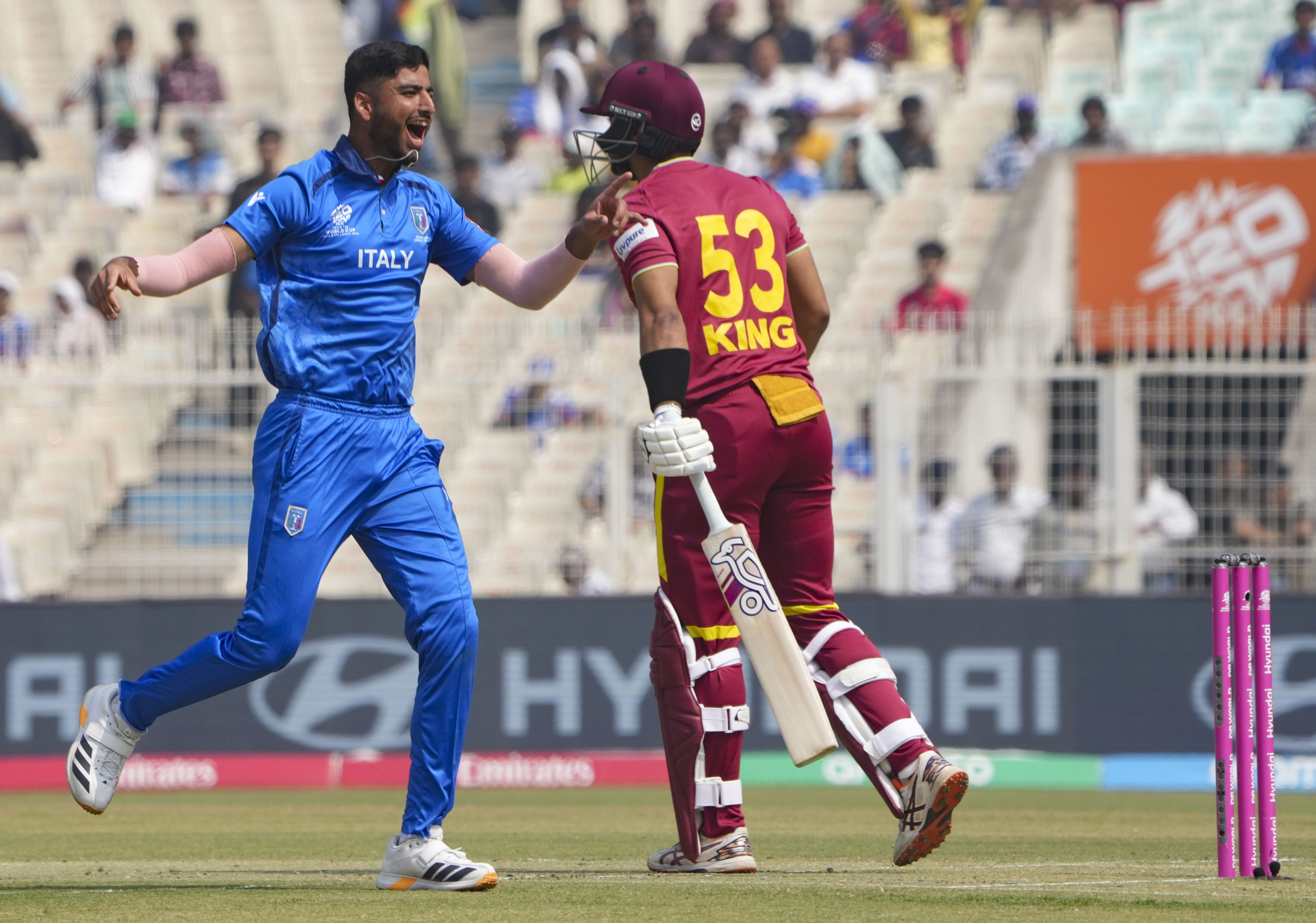 West Indies score 165/6 against Italy