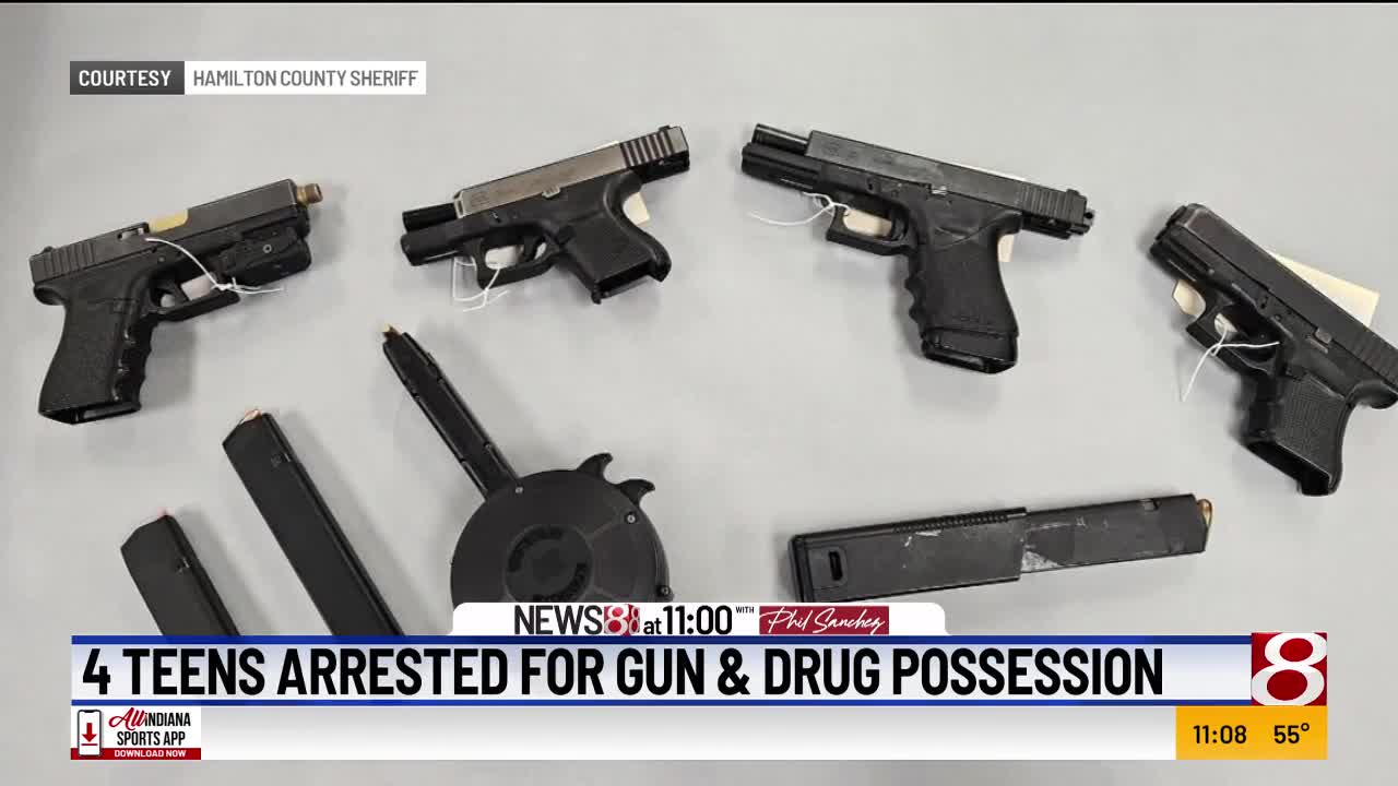 4 teens arrested for gun and drug possession after traffic stop