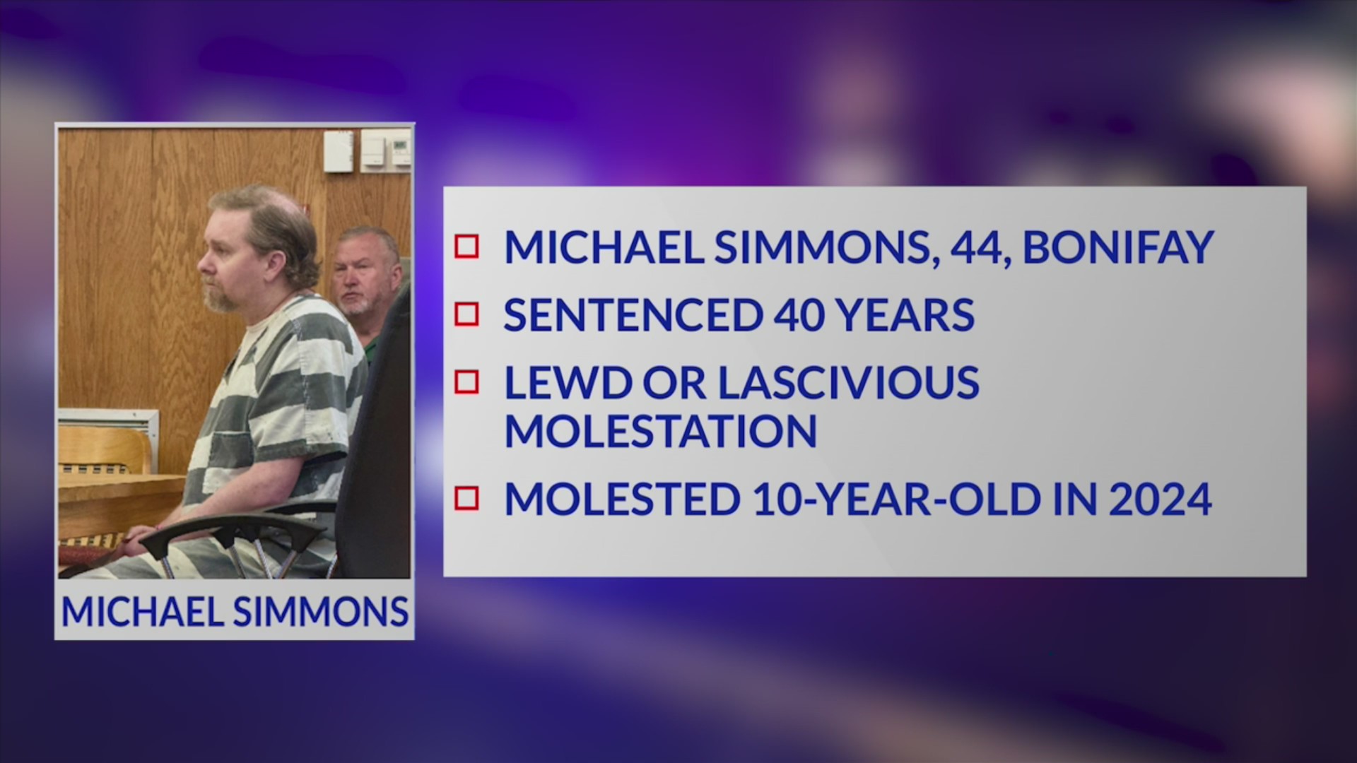 Bonifay man sentenced to 40 years in prison for molesting child at church