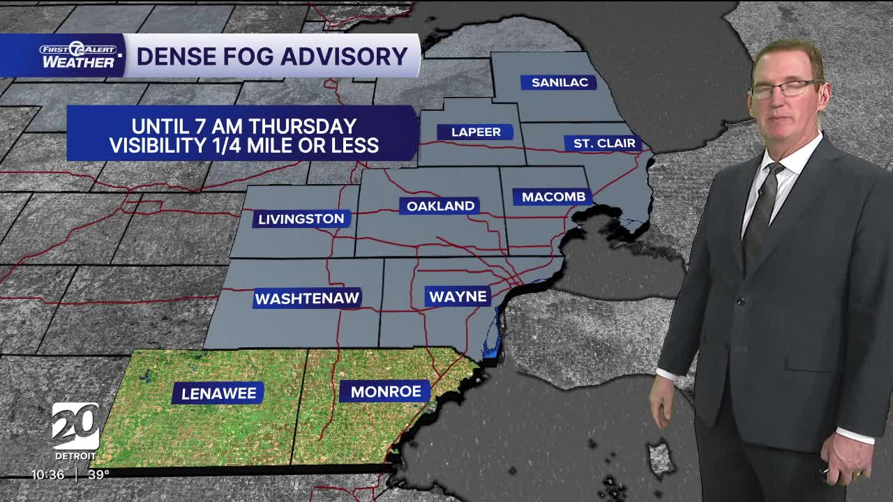Dense fog advisory tonight