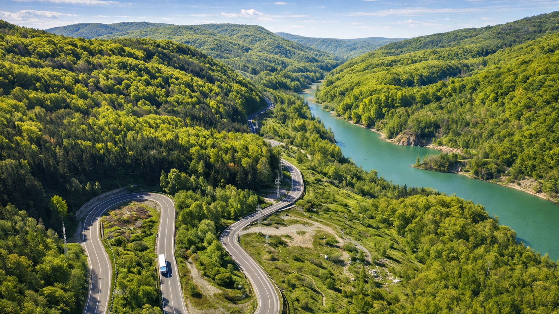 Teleajen River Măneciu Winding Mountain Road