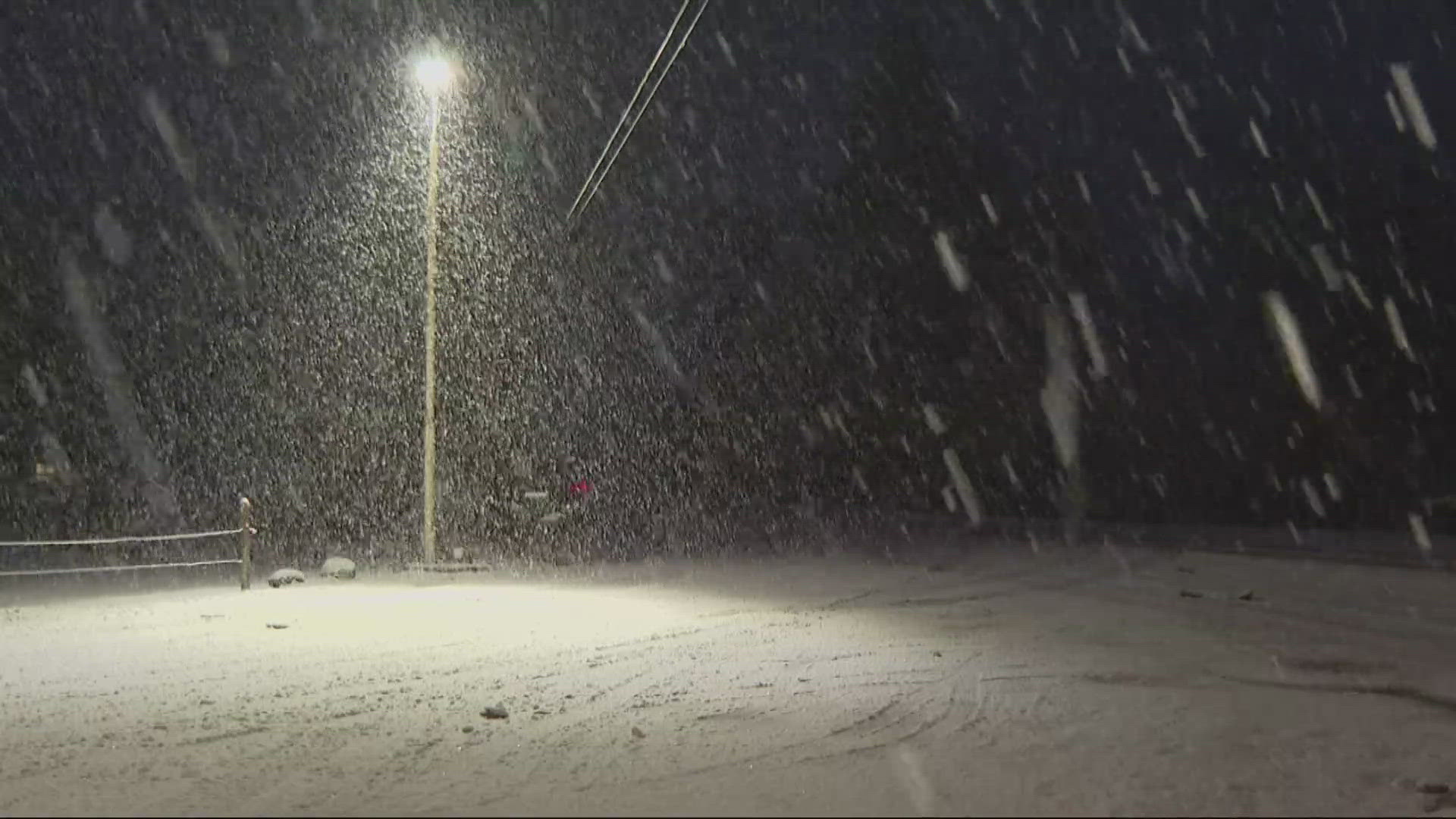 Portland crews prep roads as snow falls in Coast Range