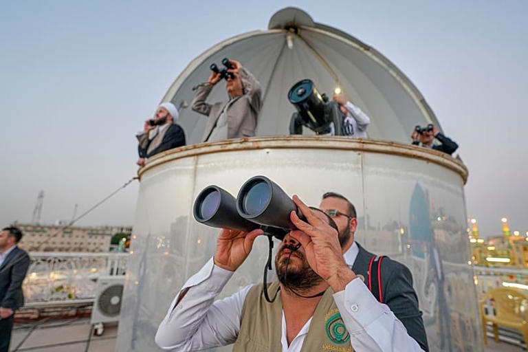 Shiites observe the crescent moon to determine the start of the ninth Islamic month of Ramadan in Najaf, Iraq Copyright 2026 The Associated Press. All rights reserved.