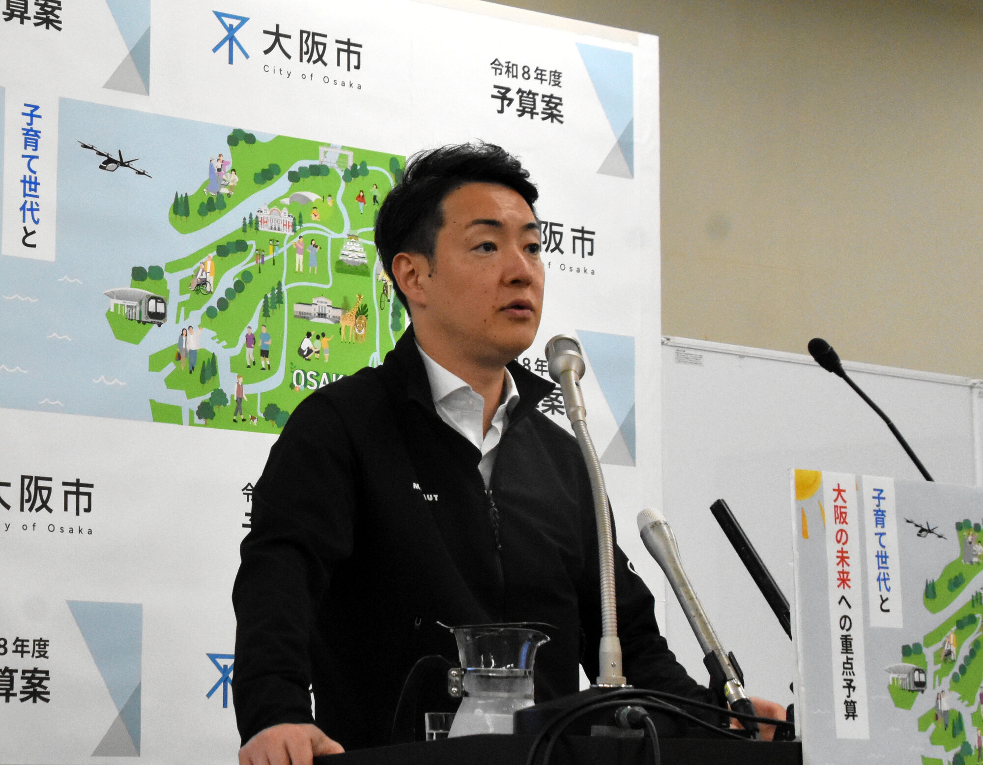 大阪市の横山英幸市長=2026年2月19日午後2時12分、大阪市北区、村井隼人撮影
