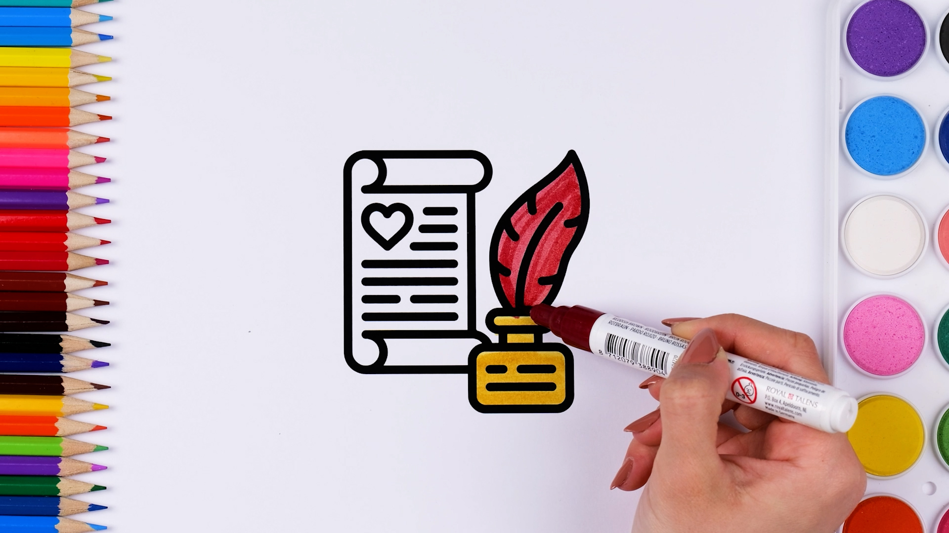 Different drawings for coloring activity