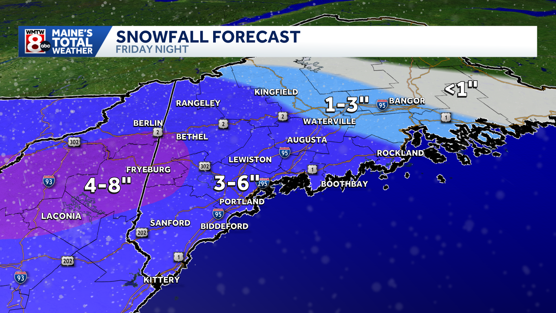 Snow chances increase for Maine late Friday