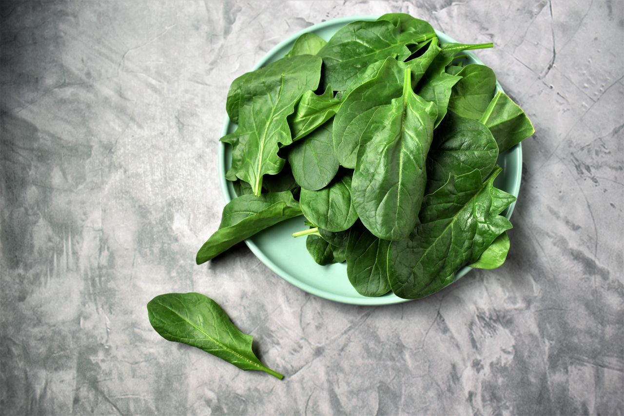A plate of spinach