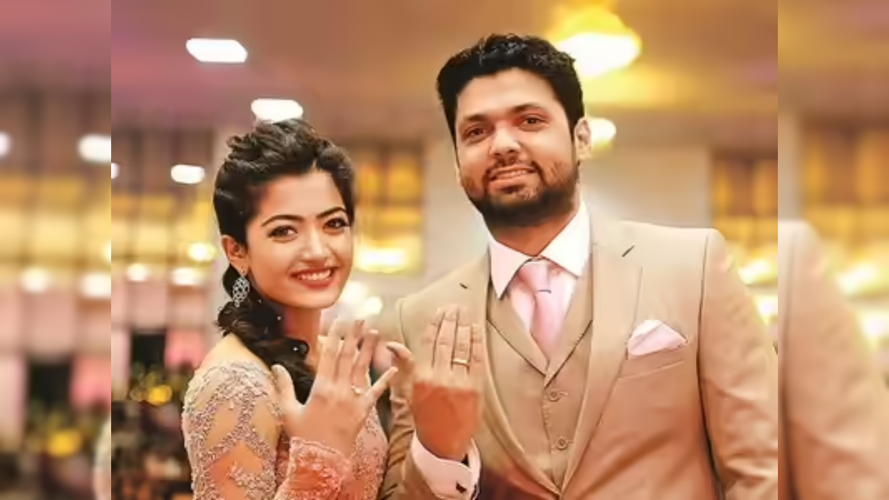 rashmika engagement dress Rashmika Mandanna in our Shamse Arshi Jacket Set main image 0