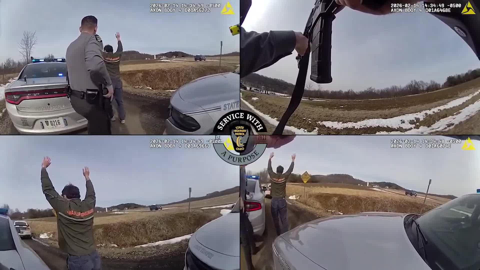 Cruiser cam shows state troopers chasing, arresting Ohio man accused of ...