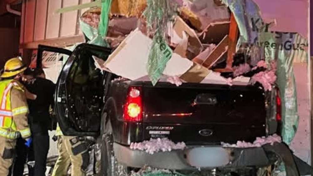Car flies 100 feet through the air and crashes into house