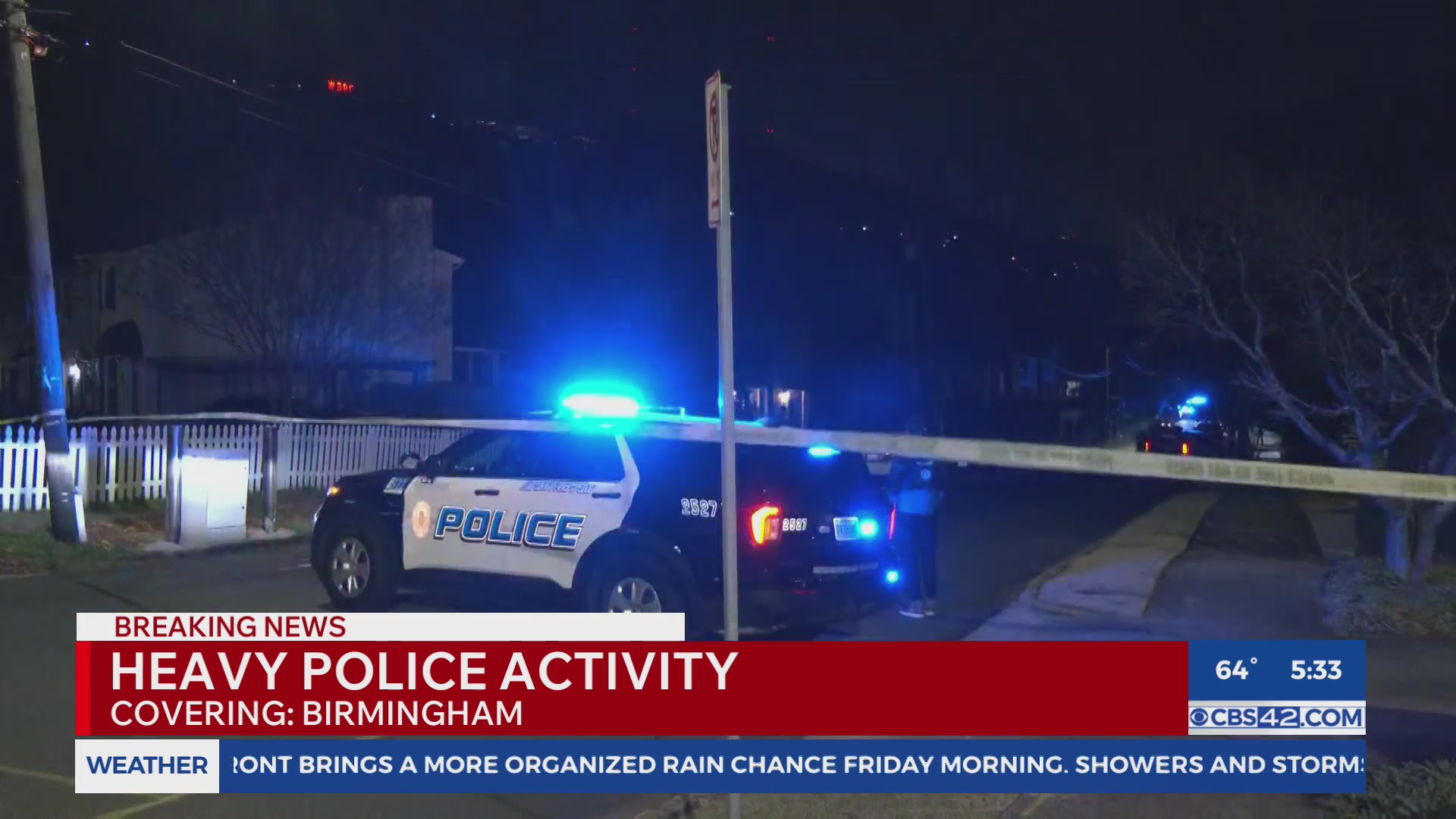 Heavy police activity in Birmingham
