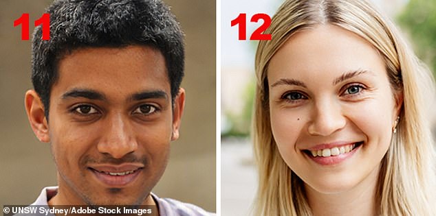 Some people, however, were excellent at spotting AI–generated faces, suggesting there may be 'super–AI–face–detectors' out there. In this pair, the AI–generated face is number 11