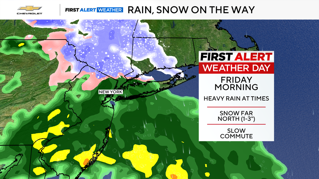Heavy rain impacts morning commute in New York, New Jersey area