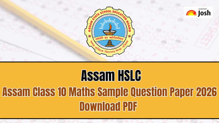 Assam HSLC class 10th mathematics sample question paper 2026: Download PDF