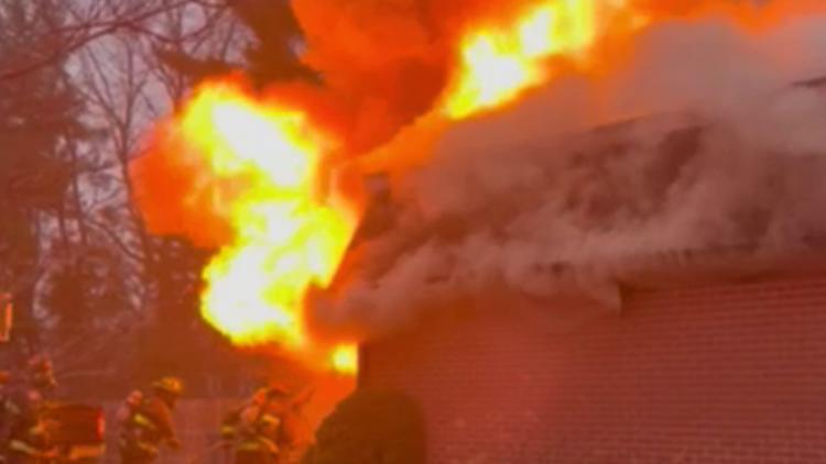 Crews battle large house fire in Carmel, no injuries reported