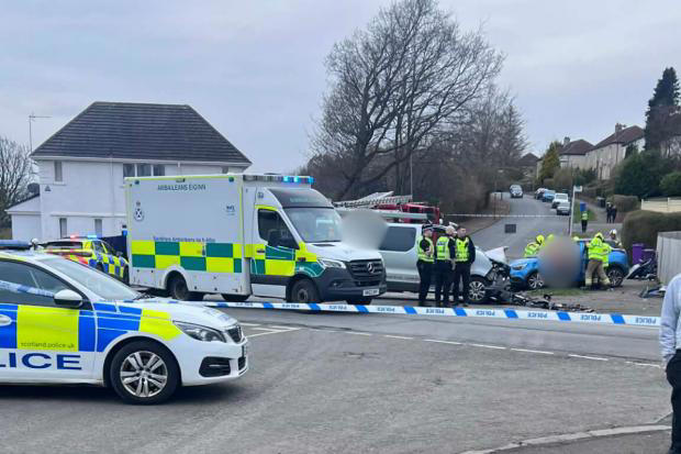 Person taken to hospital after crash involving car and van