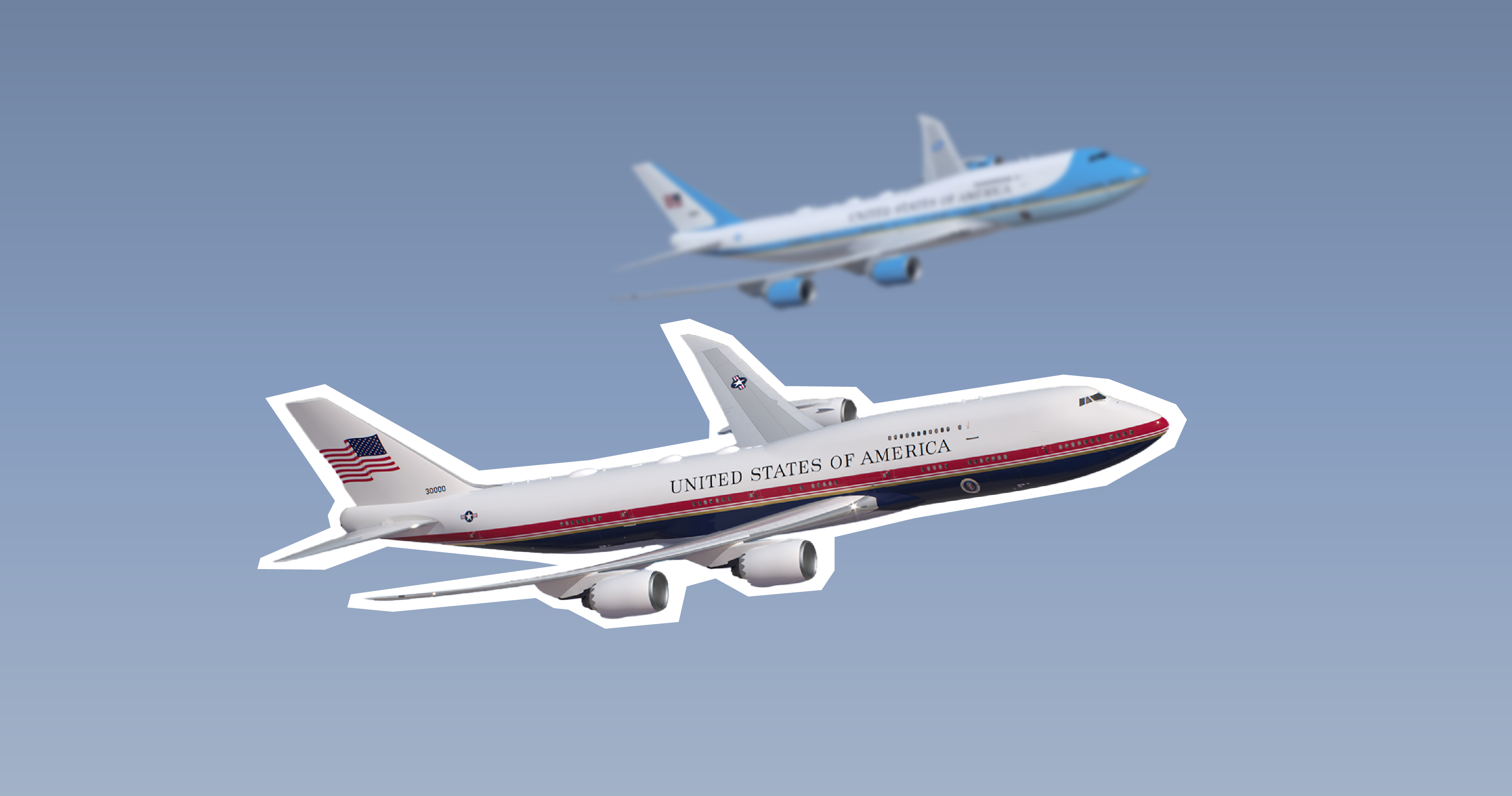 Farewell to Kennedy-era colors on Air Force One. President Trump opts for red, white and blue design.