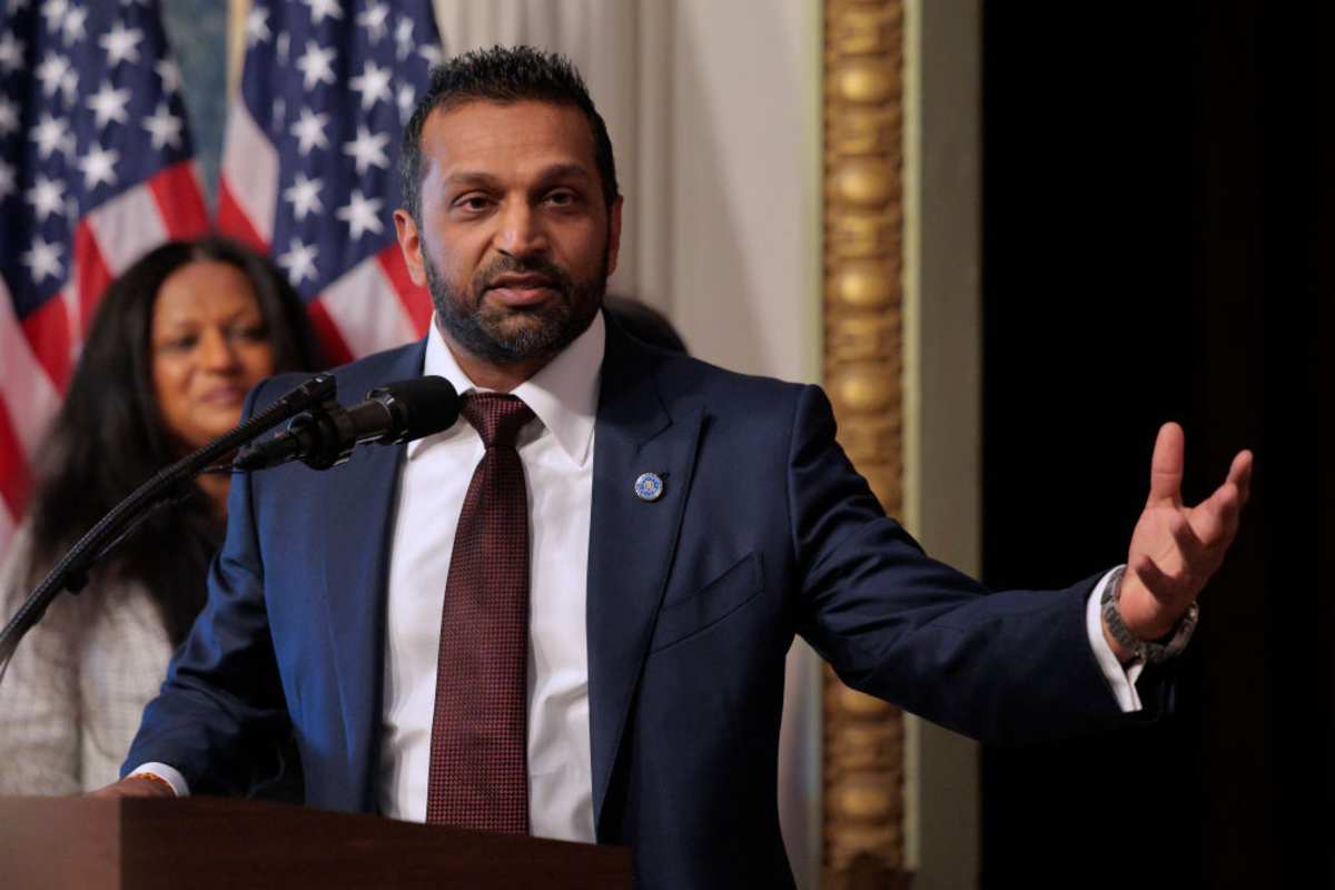 New Federal Bureau of Investigation Director Kash Patel speaks after he was sworn in during a ceremony in the Indian Treaty Room in the Eisenhower Executive Office Building on February 21, 2025 in Washington, DC. Patel was confirmed by the Senate 51-49, with Sen. Susan Collins (R-ME) and Sen. Lisa Murkowski (R-AK) the only Republicans voting to oppose him. Patel has been a hard-line critic of the FBI, the nation’s most powerful law enforcement agency. (Photo by Chip Somodevilla/Getty Images)