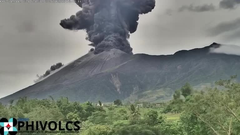 Mount Kanlaon erupts in the Philippines