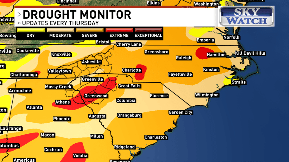 Drought conditions deepen across the Carolinas, despite recent rain