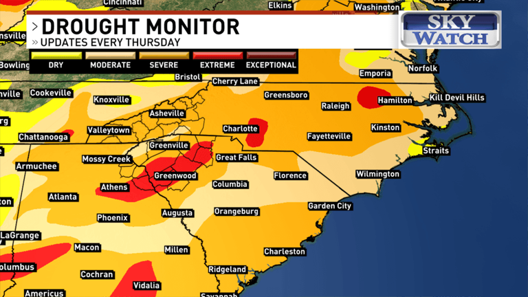 Drought conditions deepen across the Carolinas, despite recent rain